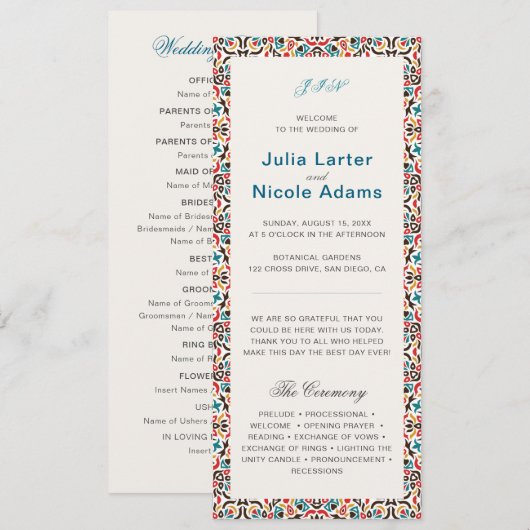 Mandala Wedding Programm (Vorne/Hinten)