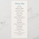 Mandala Wedding Programm (Rückseite)