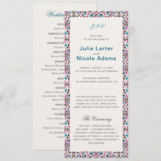 Mandala Wedding Programm (Vorne/Hinten)