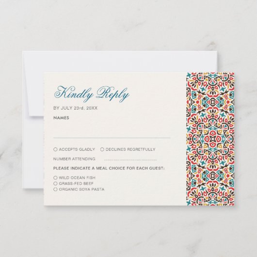 Mandala Wedding RSVP Karte (Vorderseite)