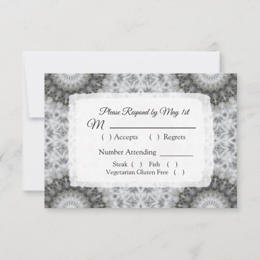 Mandala Wedding RSVP Karte (Vorderseite)