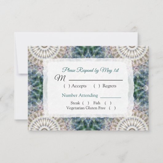 Mandala Wedding RSVP Karte (Vorderseite)