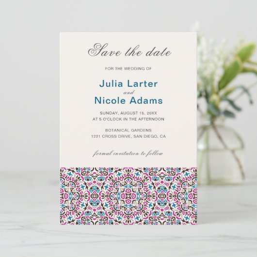 Mandala Wedding Save The Date (Stehend Vorderseite)