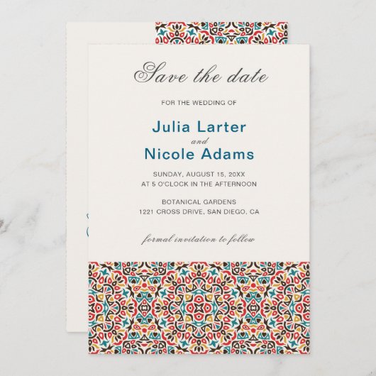 Mandala Wedding Save The Date (Vorne/Hinten)
