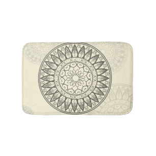 Mandala weich im Gelb Badematte