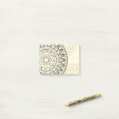 Mandala weich im Gelb Post-it Klebezettel (Auf Schreibtisch)