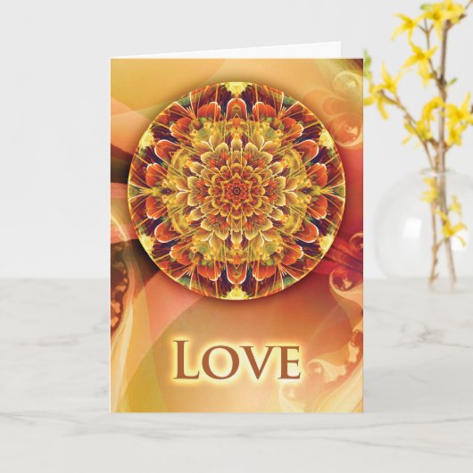 Mandala Weihnachtskarte mit Rundum-Angebot Karte (Gelbe Blume)