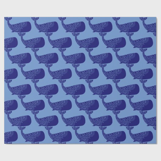 Mandala Whale Silhouette Pattern Geschenkpapier (Flach)