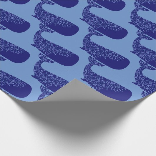 Mandala Whale Silhouette Pattern Geschenkpapier (Ecke)