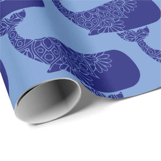 Mandala Whale Silhouette Pattern Geschenkpapier (Rolleneckpunkt)
