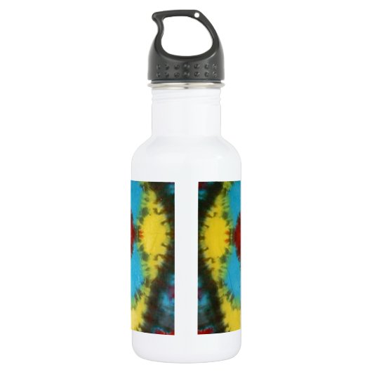 Mandala Wheel Gefärbte Krawatte Trinkflasche (Rückseite)