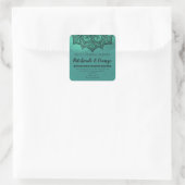 Mandala White Aquamarin Mood Blend Labels Quadratischer Aufkleber (Tasche)