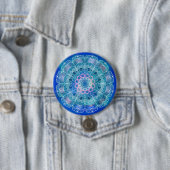 Mandala White Kontur blue Wassercolor - Button (Beispiel)