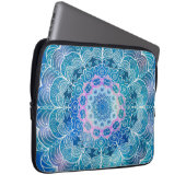 Mandala White Kontur blue Wassercolor - Laptopschutzhülle (Vorne Rechts)