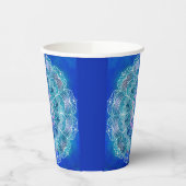 Mandala White Kontur blue Wassercolor - Pappbecher (Links)