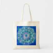 Mandala White Kontur blue Wassercolor - Tragetasche (Vorne)