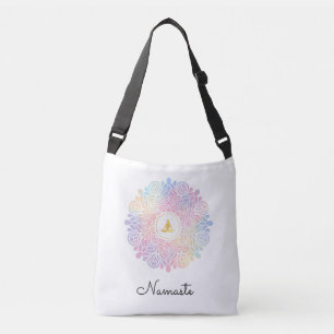 *~* Mandala Women Mediation Energy Pastel Rainbow Tragetaschen Mit Langen Trägern
