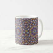 Mandala yellow blue coffee mug kaffeetasse (VorderseiteRechts)