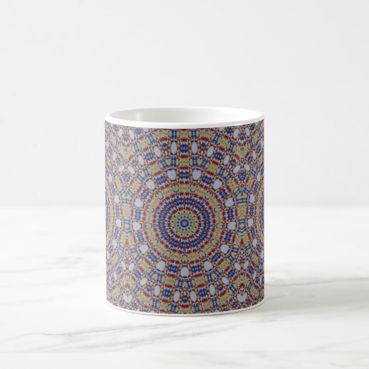 Mandala yellow blue coffee mug kaffeetasse (Mittel)