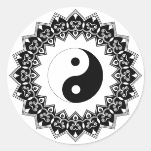 Mandala Yin Yang großer Aufkleber