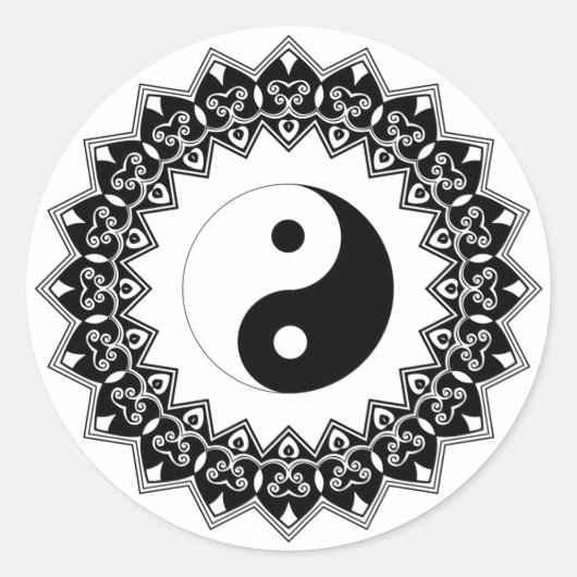 Mandala Yin Yang Large Sticker (Vorderseite)