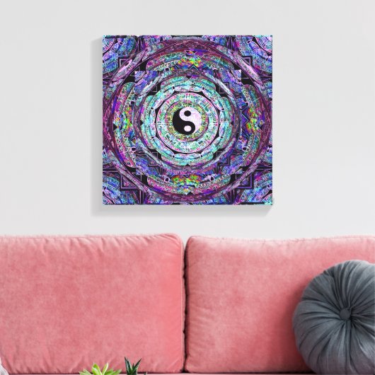 Mandala Yin Yang Leinwanddruck (Insitu (Wohnzimmer))