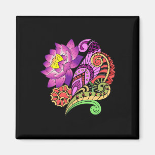 Mandala Yoga Boho Kunst Spirituelle Lotusblume  Magnet