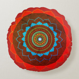 Mandala-Yoga-Geschenk Foto-Rundkissen Rundes Kissen