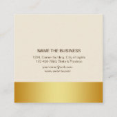 Mandala Yoga Instructor Classic Lotus Floral Gold Quadratische Visitenkarte (Rückseite)