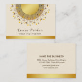 Mandala Yoga Instructor Classic Lotus Floral Gold Visitenkarte (Vorne/Hinten)