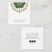 Mandala Yoga Instructor Quadratische Visitenkarte (Vorne/Hinten)