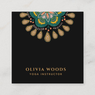 Mandala Yoga-Lehrer Quadratische Visitenkarte