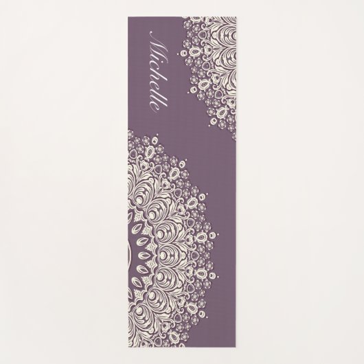 Mandala Yoga Mat mit Namen, personalisierbar, benu Yogamatte (Vorderseite)
