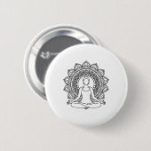 Mandala Yoga Meditation Pose Achtsamkeit Design Button (Vorne & Hinten)