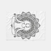 Mandala-Yoga-Meditationspose Achtsamkeitsdesign Fleecedecke (Vorderseite (Horizontal))