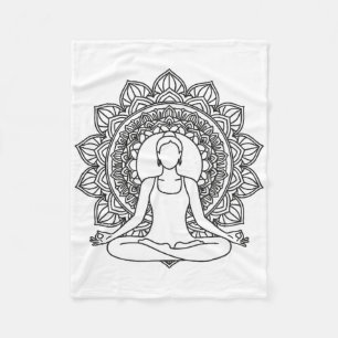 Mandala-Yoga-Meditationspose Achtsamkeitsdesign Fleecedecke