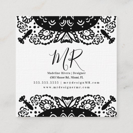 Mandala Yoga Quadratische Visitenkarte (Rückseite)