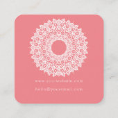 Mandala Yoga Studio Quadratische Visitenkarte (Rückseite)