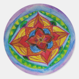 Mandala Zeichnend klassischer Rundsticker, glänzen Runder Aufkleber