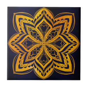 Mandala, Zen, heilige Geometrie, Chakra, Gold, ele Fliese