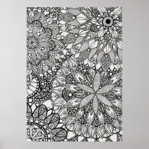 Mandala Zen Muster Lineart Poster Print
