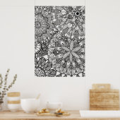 Mandala Zen Muster Lineart Poster Print (Küche)