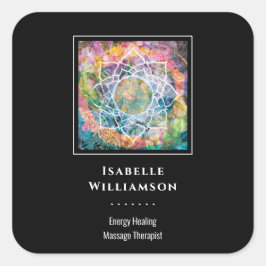 Mandala Zen Reiki Yoga Massage Sacro Spirituelle Quadratischer Aufkleber
