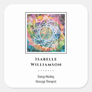 Mandala Zen Reiki Yoga Massage Sacro Spirituelle Quadratischer Aufkleber