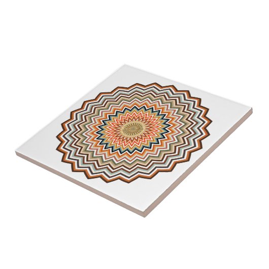 Mandala Zigzag Muster Fliese (Seite)