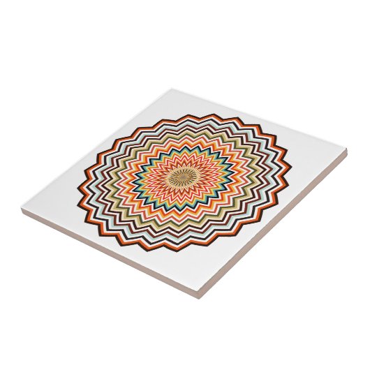 Mandala Zigzag Muster Fliese (Seite)