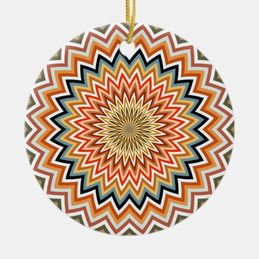 Mandala Zigzag Muster Keramik Ornament (Vorne)