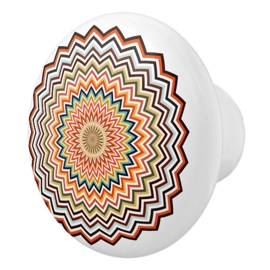 Mandala Zigzag Muster Keramikknauf (Rechts)