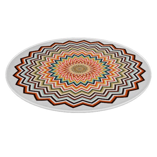 Mandala Zigzag Muster Schneidebrett (Ecke)