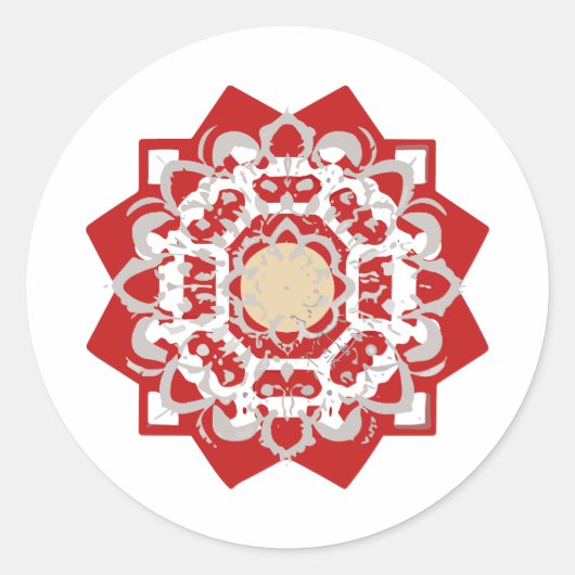 mandala Zoom Paint Runder Aufkleber (Vorderseite)